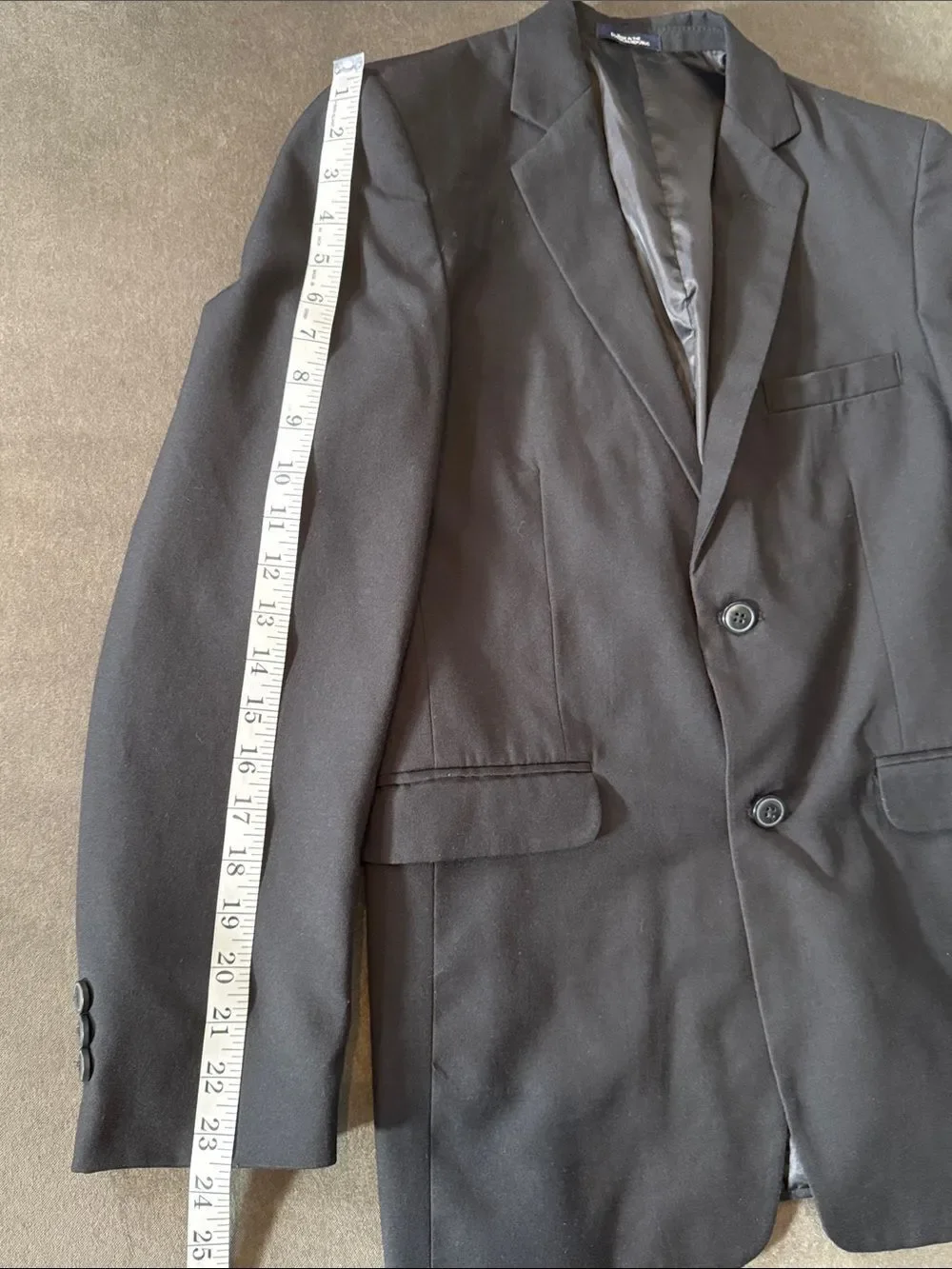 Chaps Youth Boys Teen Black Two-Button Sport Coat Suit Jacket Blazer Size 18R